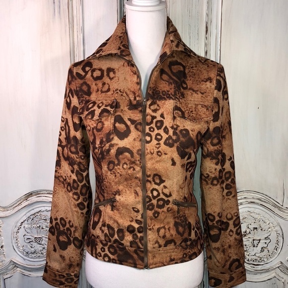 Tianlun Style Animal Print Moto Jacket - Picture 1 of 11